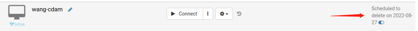 Mouse-hover and click the blue toggle icon scheduled