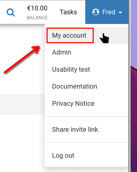 Il mio account