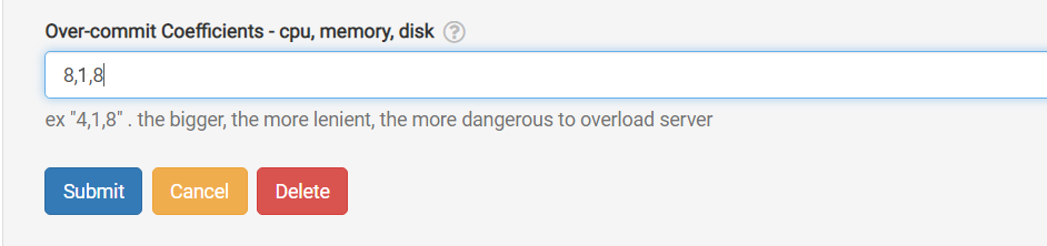 CPU coefficient overallocation setting