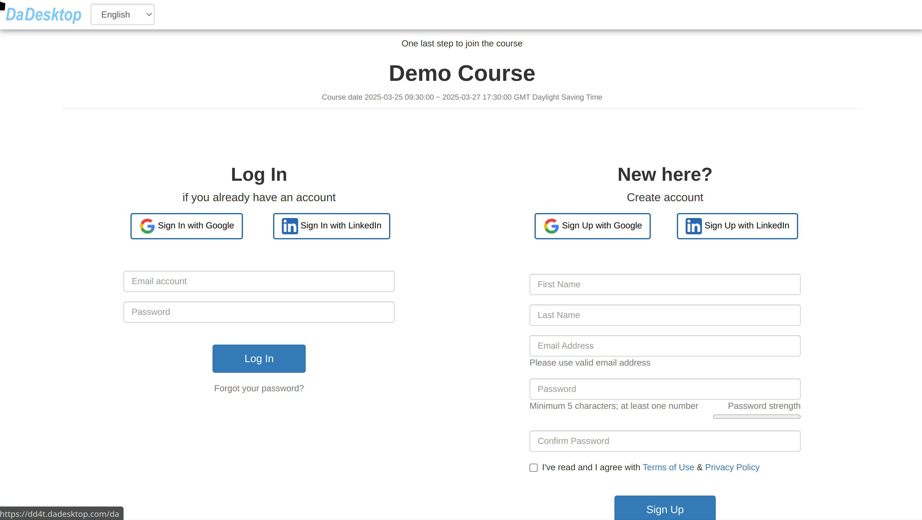Creare Account / Accedere al Corso