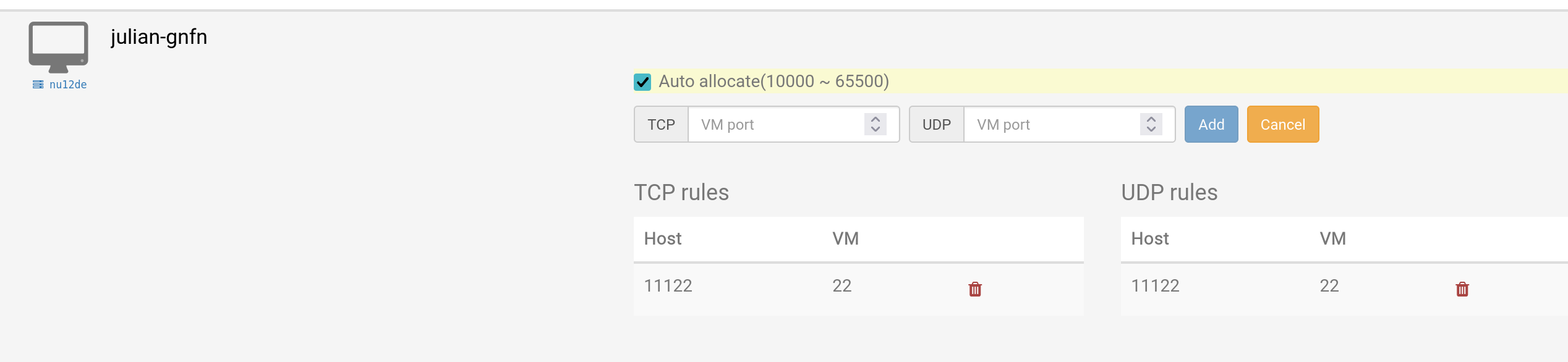 Port Forwarding Auto-Allocation