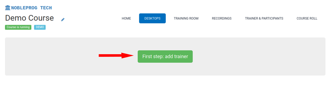Add a Trainer – Step 1